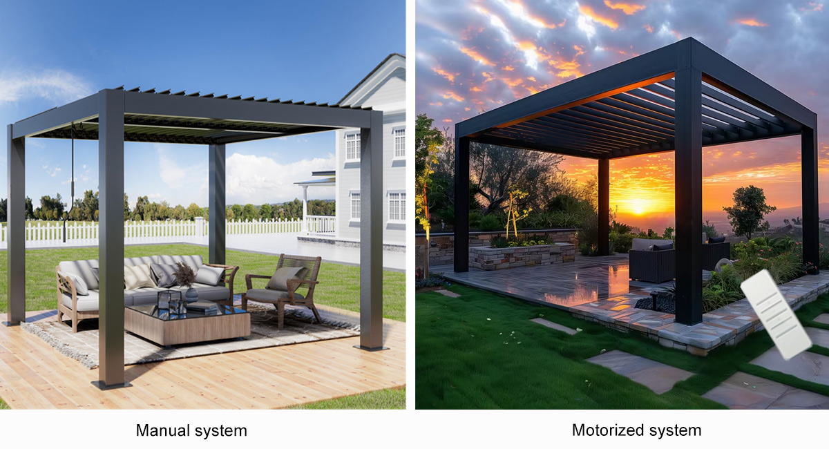 Manual Pergola System VS Motorised Pergola System