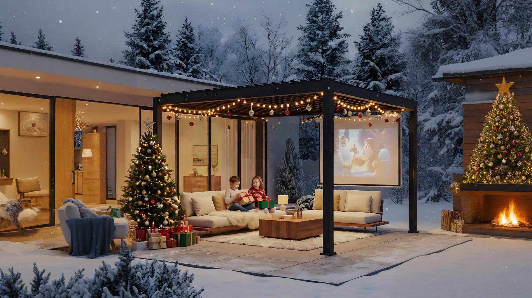 Aluminum Pergola - Christmas Theme Aluminum Pergola - Christmas Theme