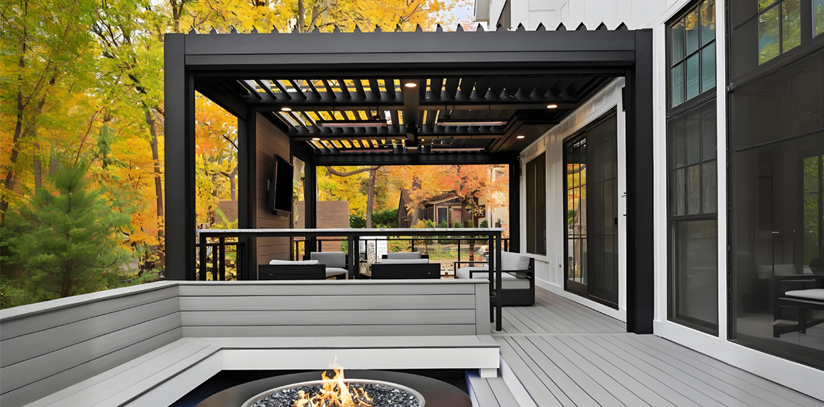 High-end-Black-Pergola-with-Louvers High-end-Black-Pergola-with-Louvers