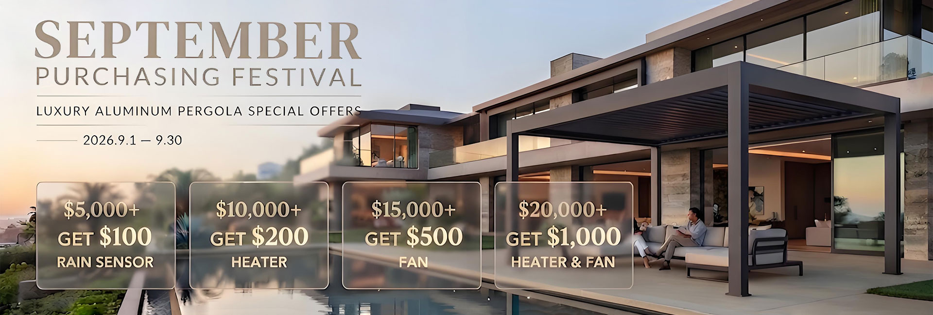 2026 September Purchasing Festival aluminum pergola promotion