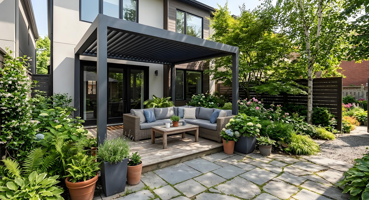 Custom Aluminum Pergola for a Small Backyard Custom Aluminum Pergola for a Small Backyard